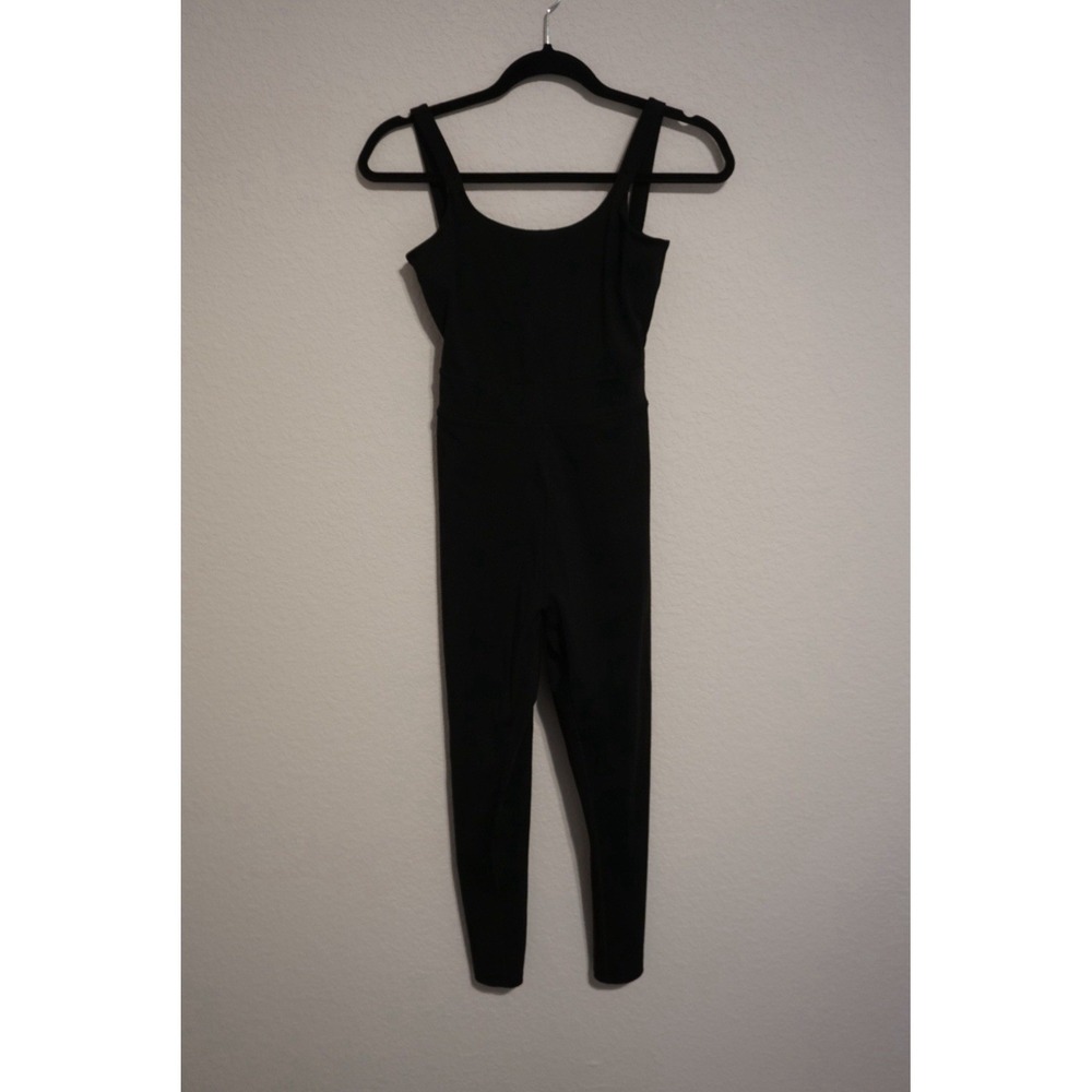 Black Athletic Jumpsuit Small Criss Cross Back Unitard Gym S